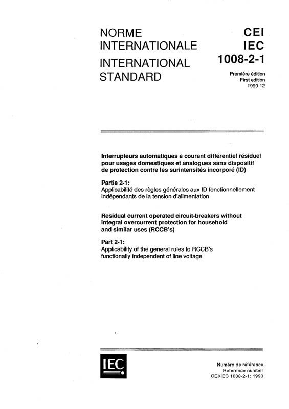 Cover IEC 61008-2-1:1990